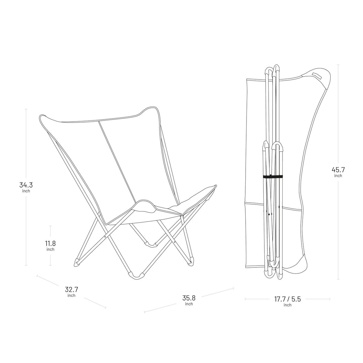 Fauteuil papillon matelassé grande largeur - SPHINX creme, LAFUMA MOBILIER