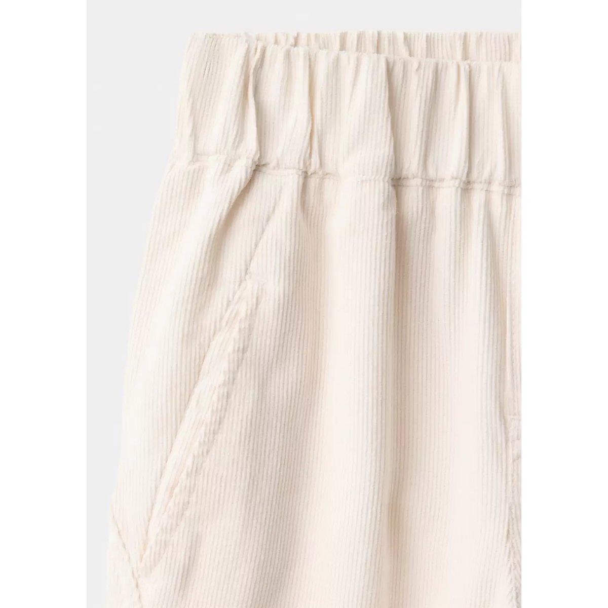 Pantalon velours côtelé à coutures blanc cassé, MANGO BABY