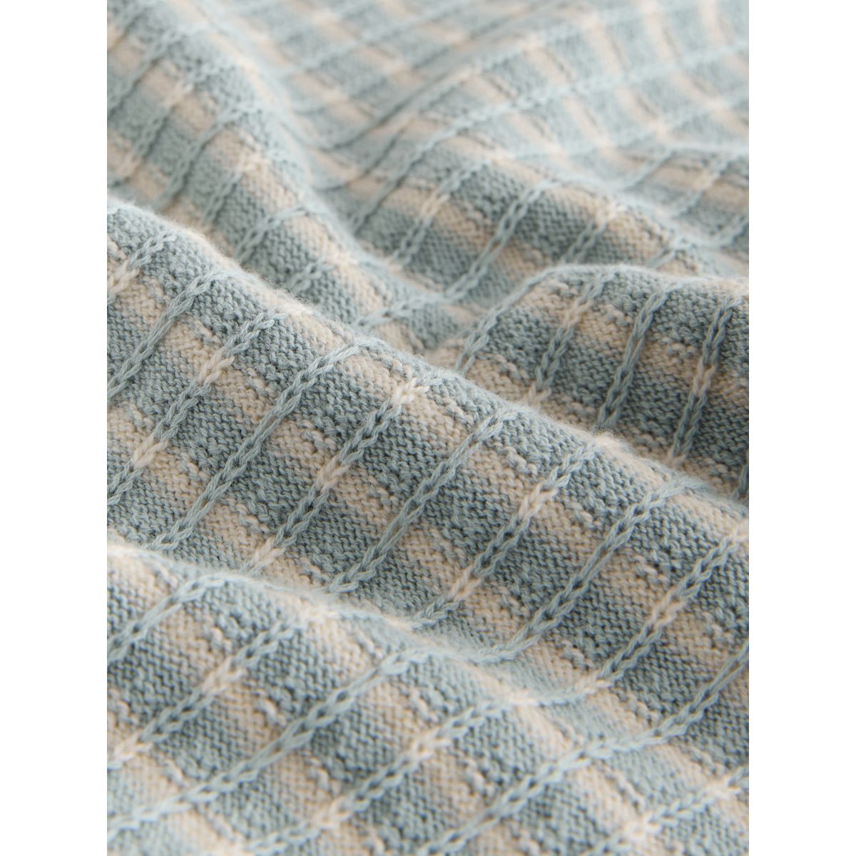 Polo en maille texturée à motif bleu/écru, NEXT