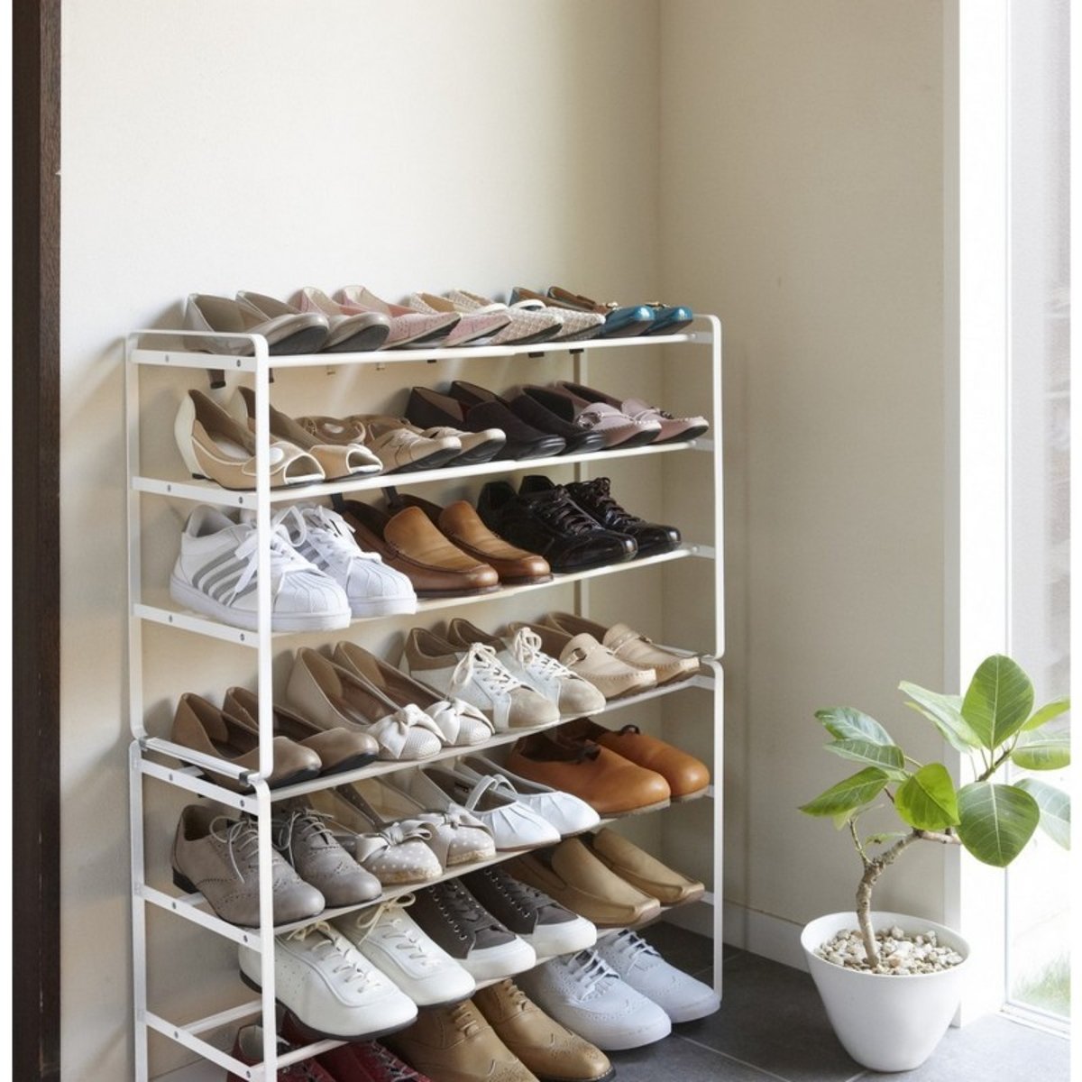 Etagère à chaussures extensible  Frame blanc, YAMAZAKI