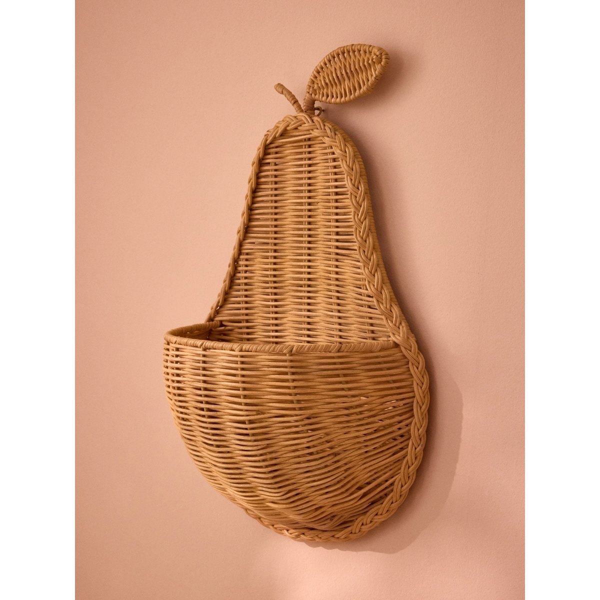 Panier en rotin forme poire bois naturel, CYRILLUS