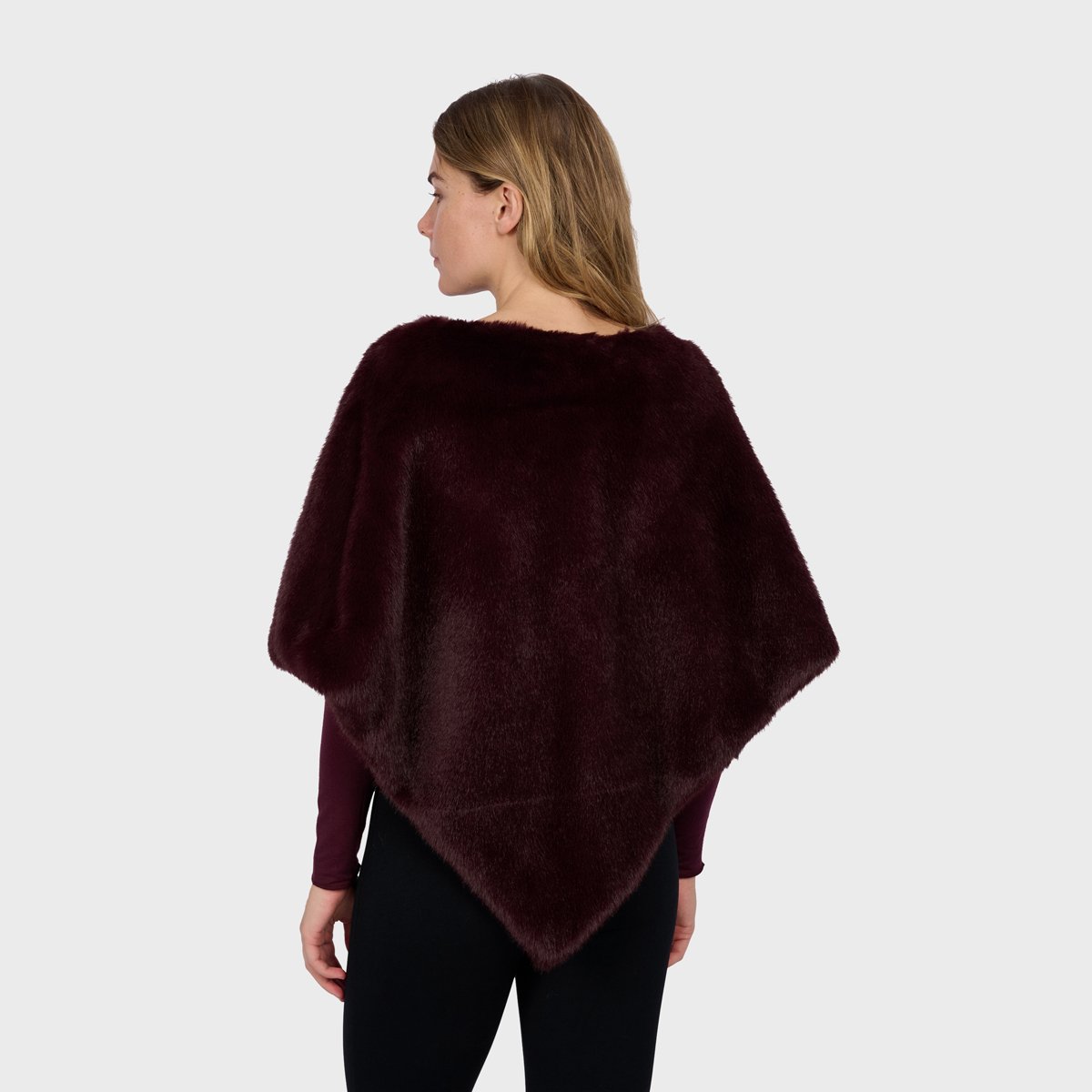 Poncho à coupe ample MEGEVE bordeaux, OAKWOOD