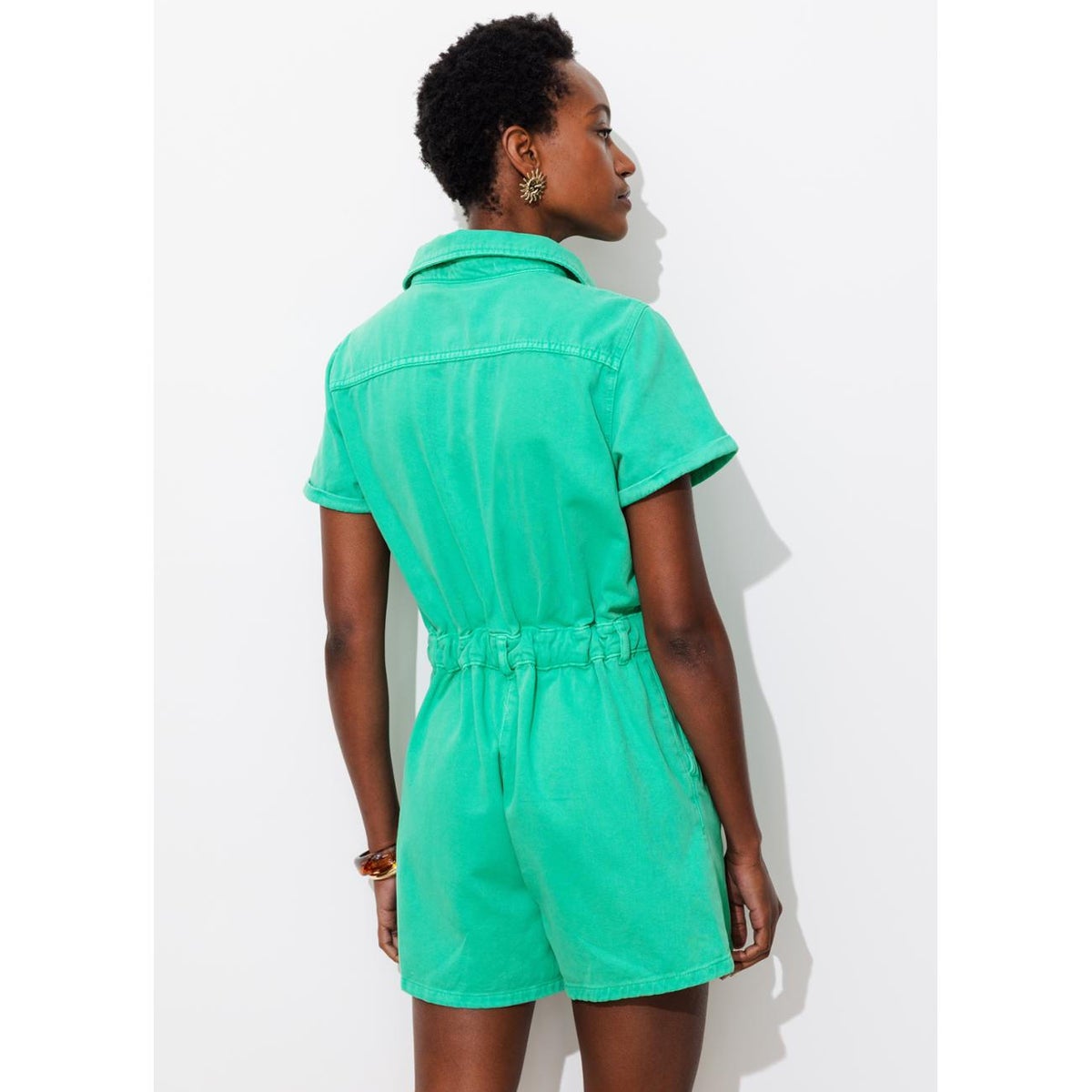 Combishort en toile vert, PROMOD