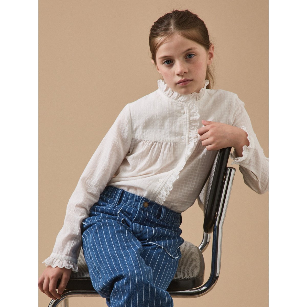 Chemise avec froufrou ecru, CYRILLUS
