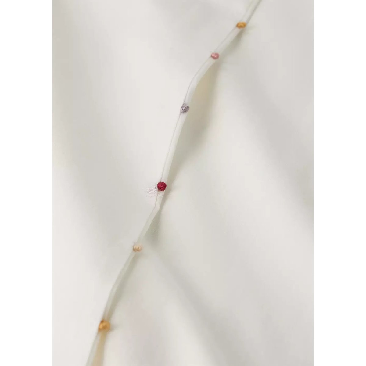 Housse de couette berceau 100 % coton brodée blanc cassé, MANGO HOME
