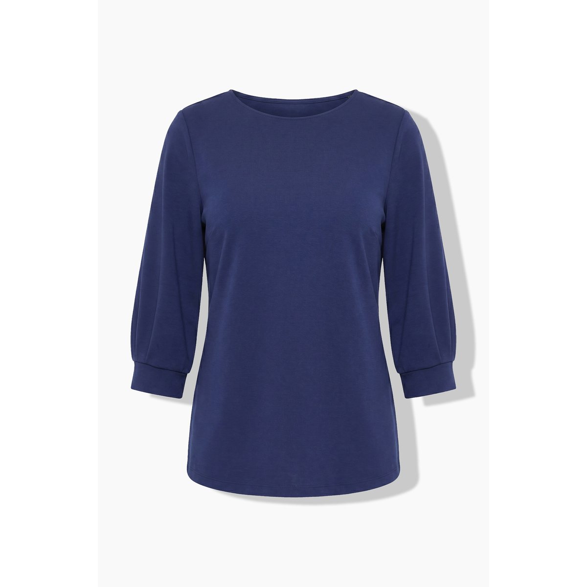 Sweat-shirt avec plis fantaisie marine, ULLA POPKEN