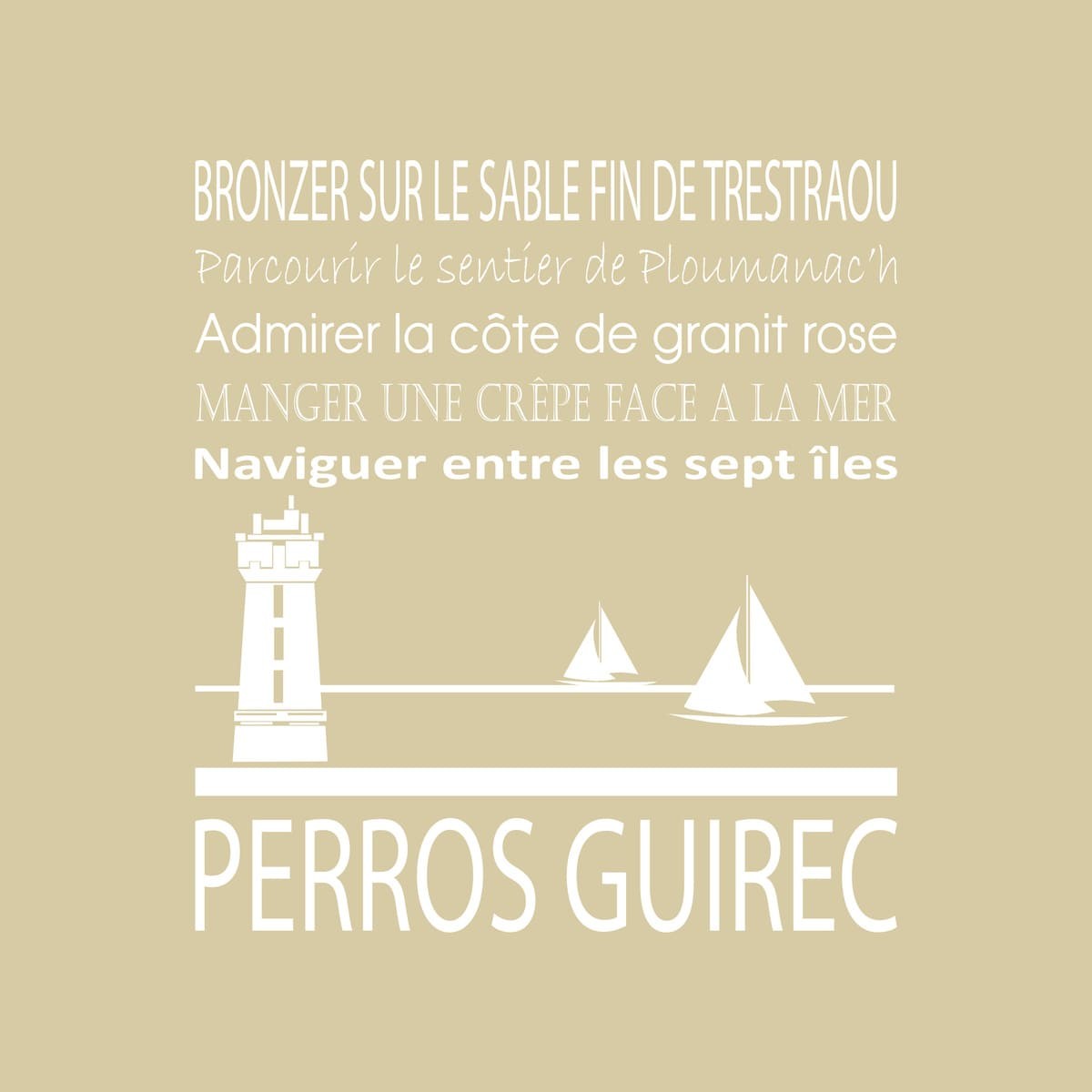 Tableau Mural Perros Guirec RÉGIONALISME tableaux sur toile-beige, CEANOTHE