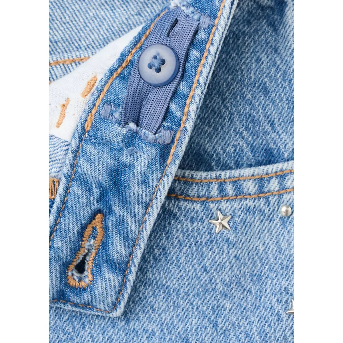 Jupe en jean à clous bleu moyen, MANGO KIDS