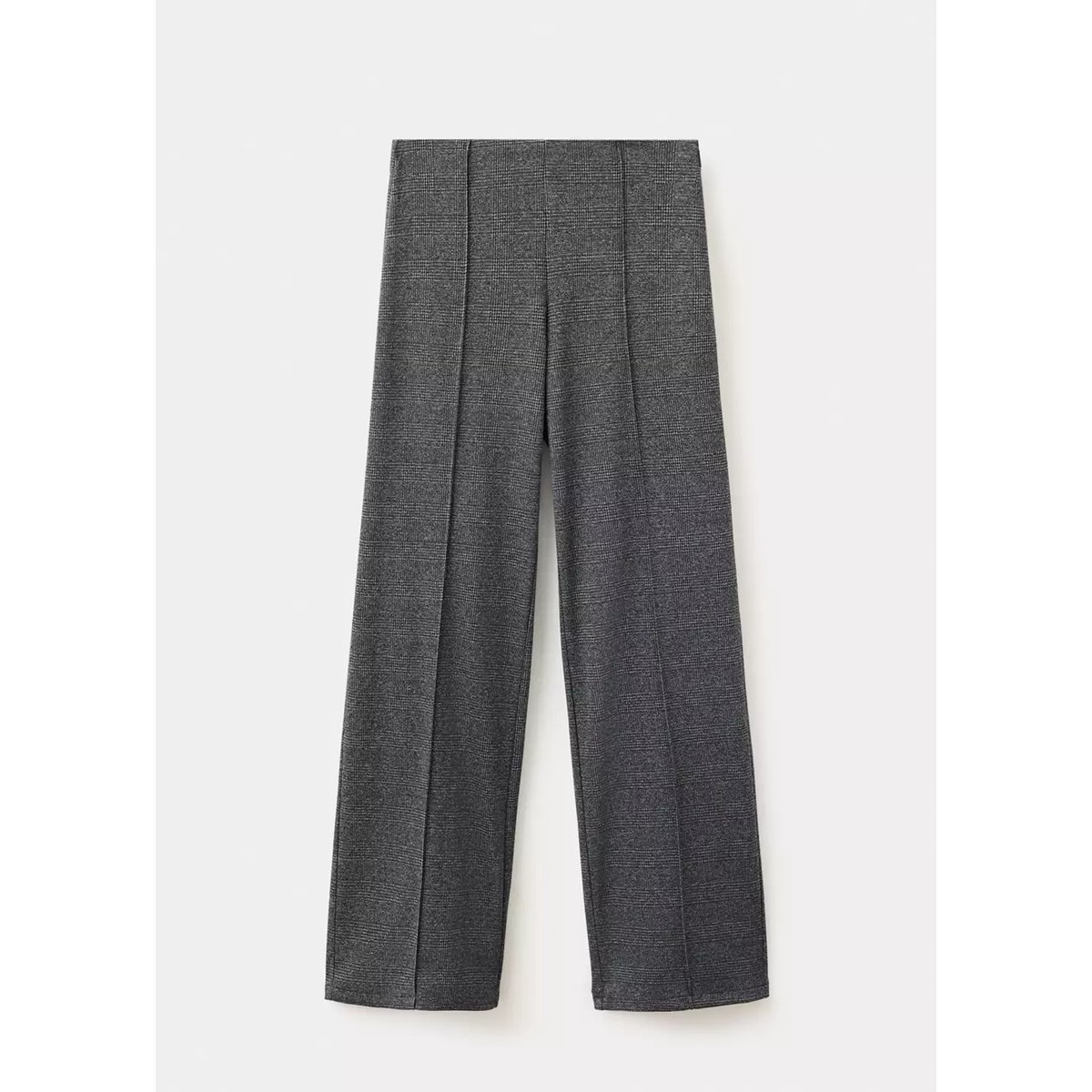 Pantalon droit à carreaux noir, MANGO