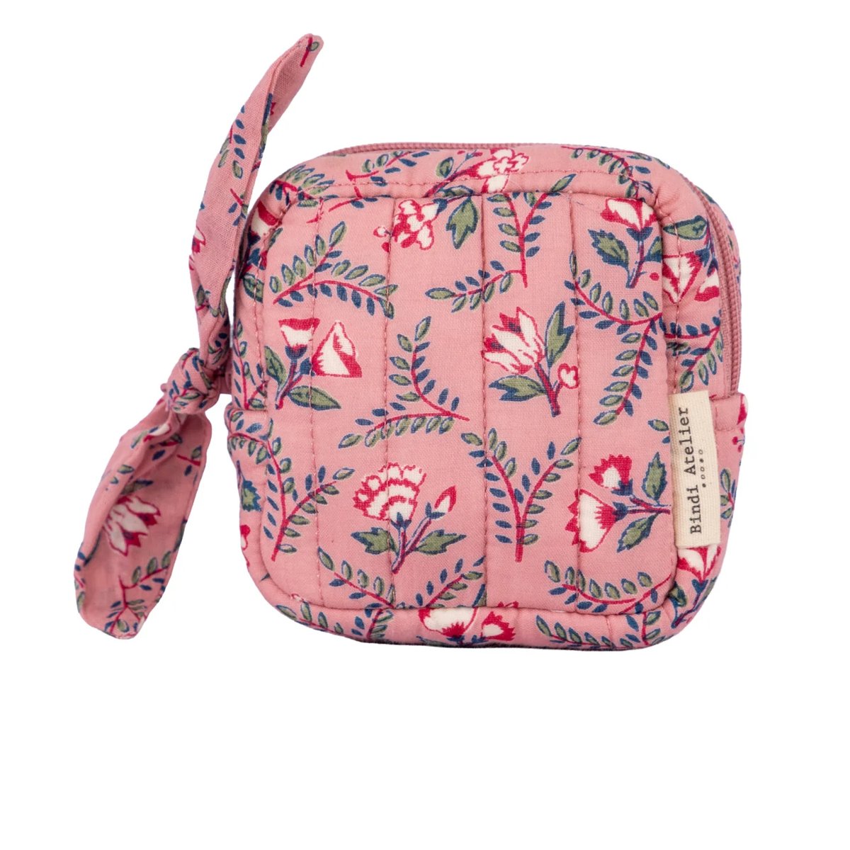 Pochette à bijoux Toile de Jouy depuis 1760 - Flora rose framboise, BINDI ATELIER