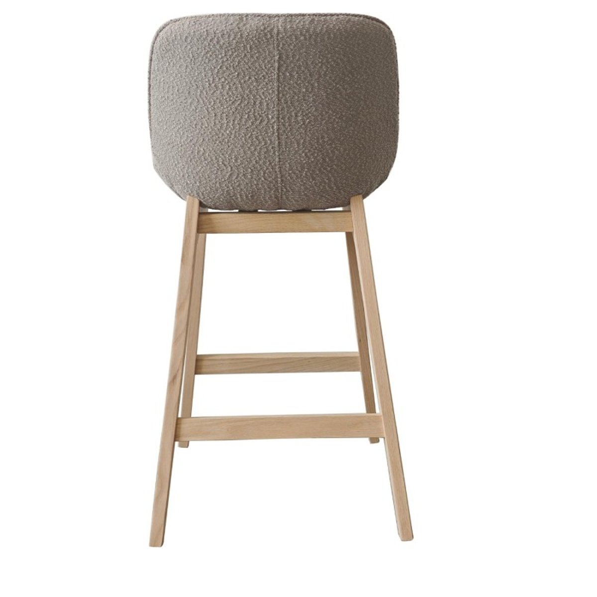 Lot de chaises d'îlot et bar en chêne et assise tissu bouclette 65cm MILK | Lot de 6 taupe, MOB IN