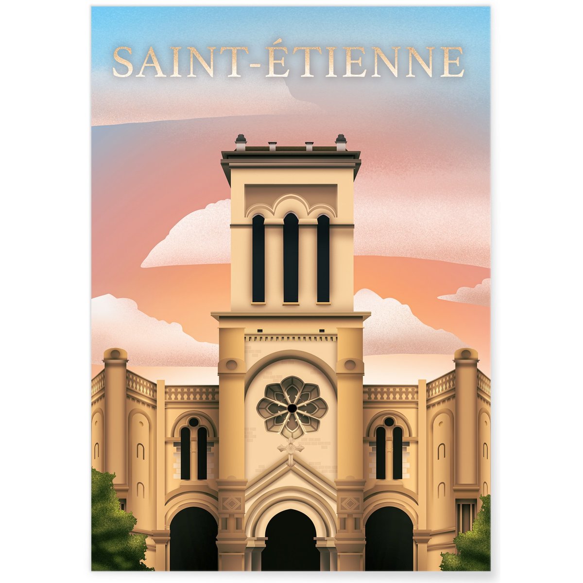 Affiche ville Saint-Étienne blanc, L'AFFICHERIE