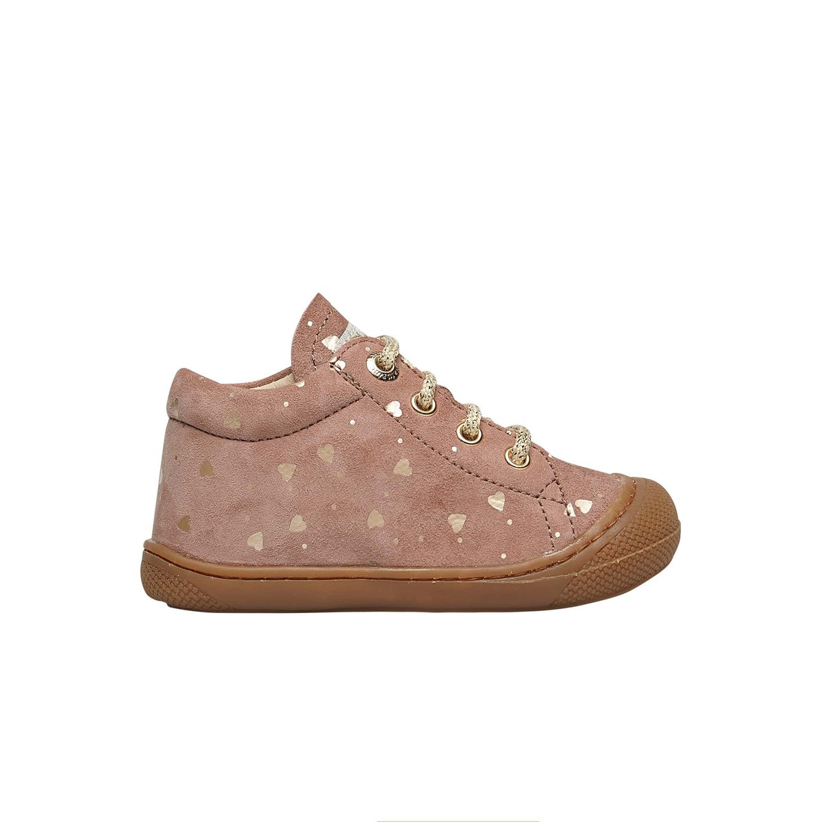 Chaussures premiers pas en suède COCOON rose poudré, NATURINO