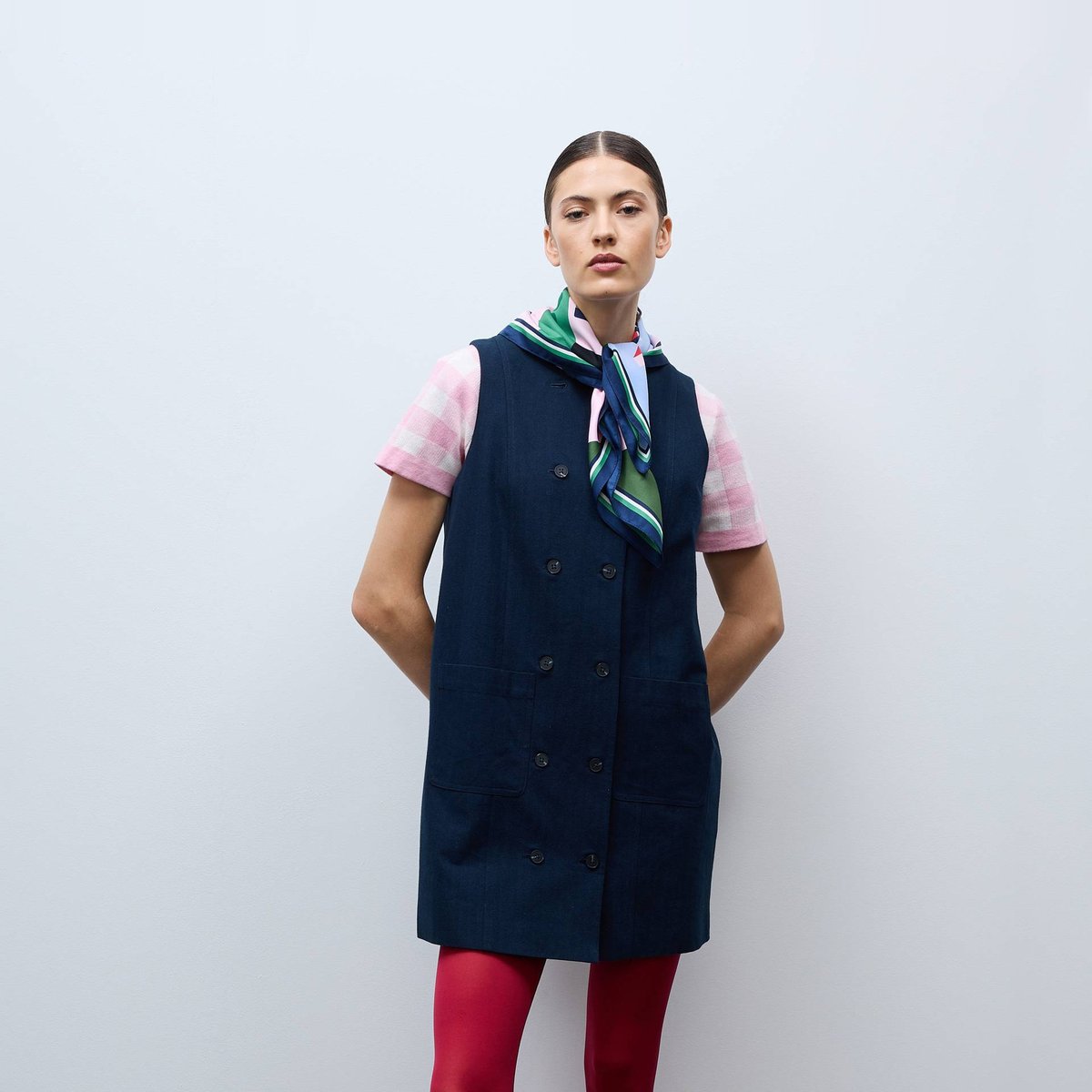 Robe courte sans manches unie en coton BIO GOTS black iris, MONOPRIX