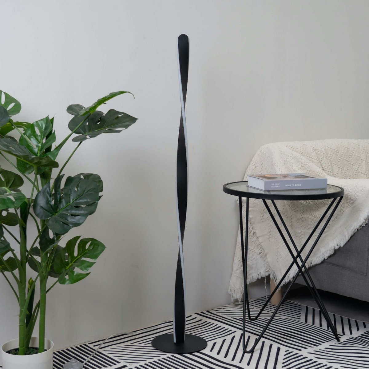 Lampadaire LED fonctionnel et raffiné - KAZAN noir, KOSILUM