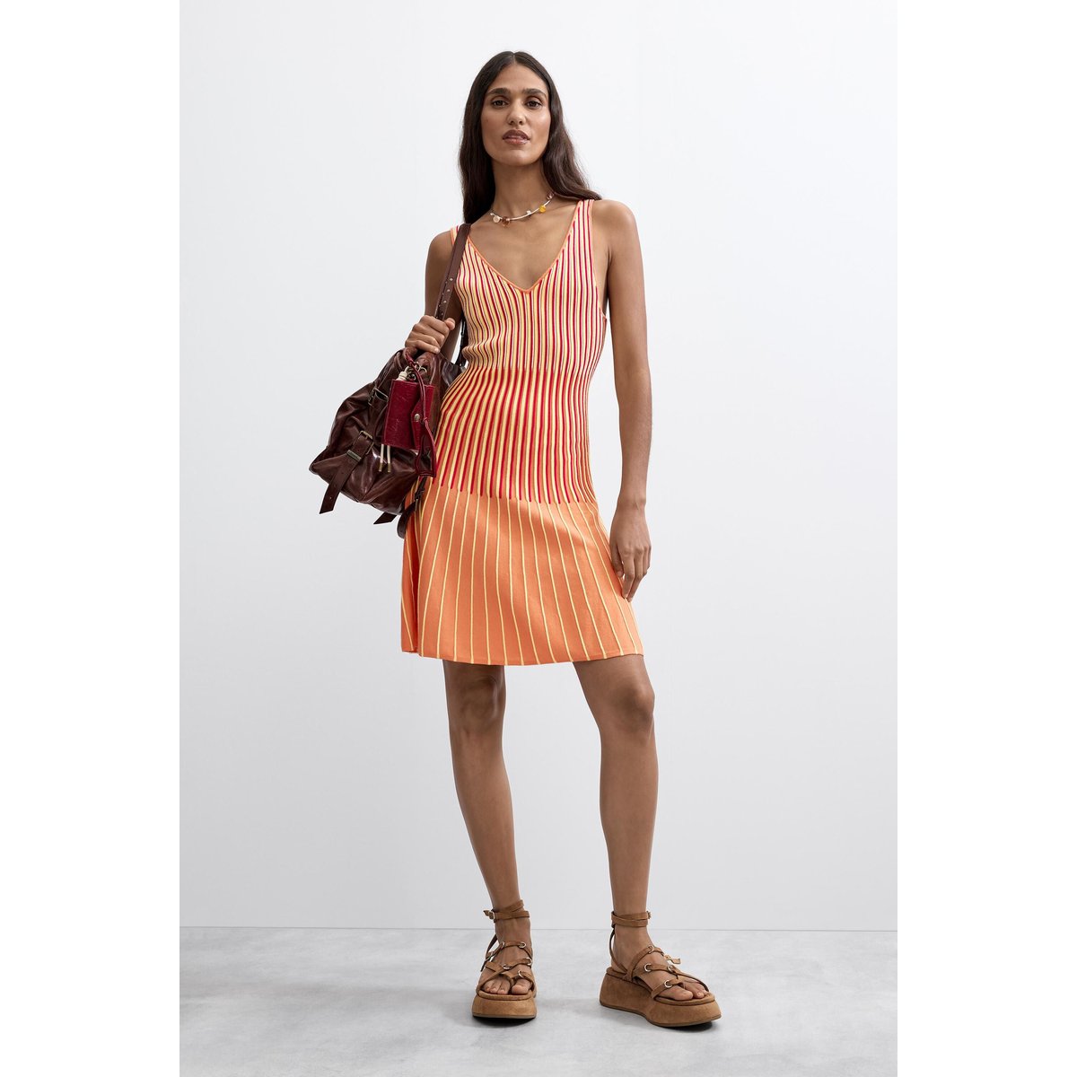 Robe en maille sans manches jaune, DESIGUAL