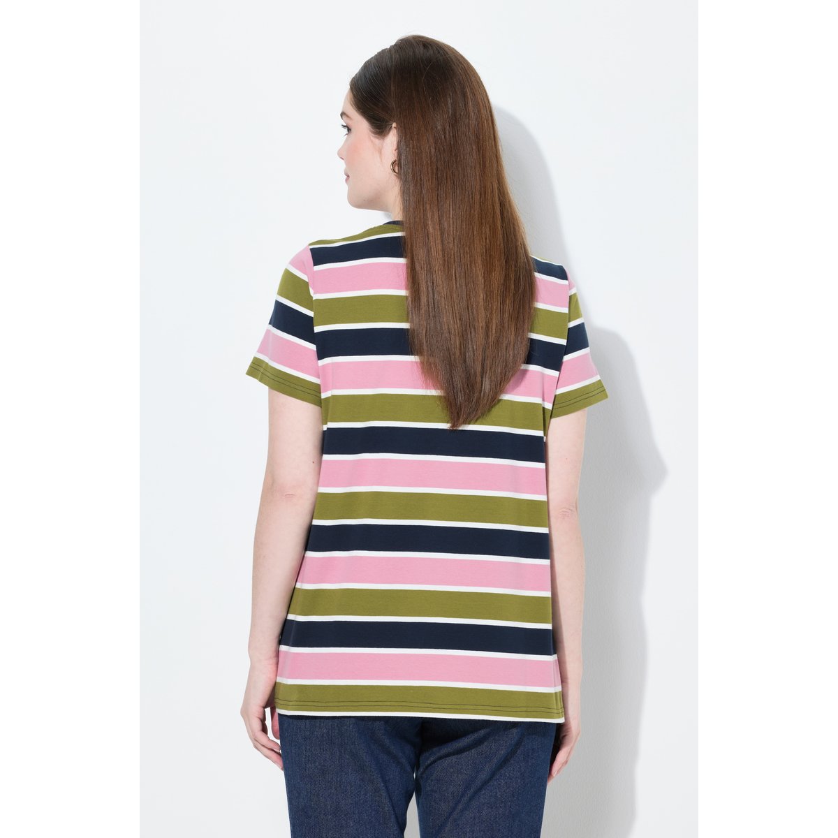 T-shirt en coton bio rayé marine, ULLA POPKEN