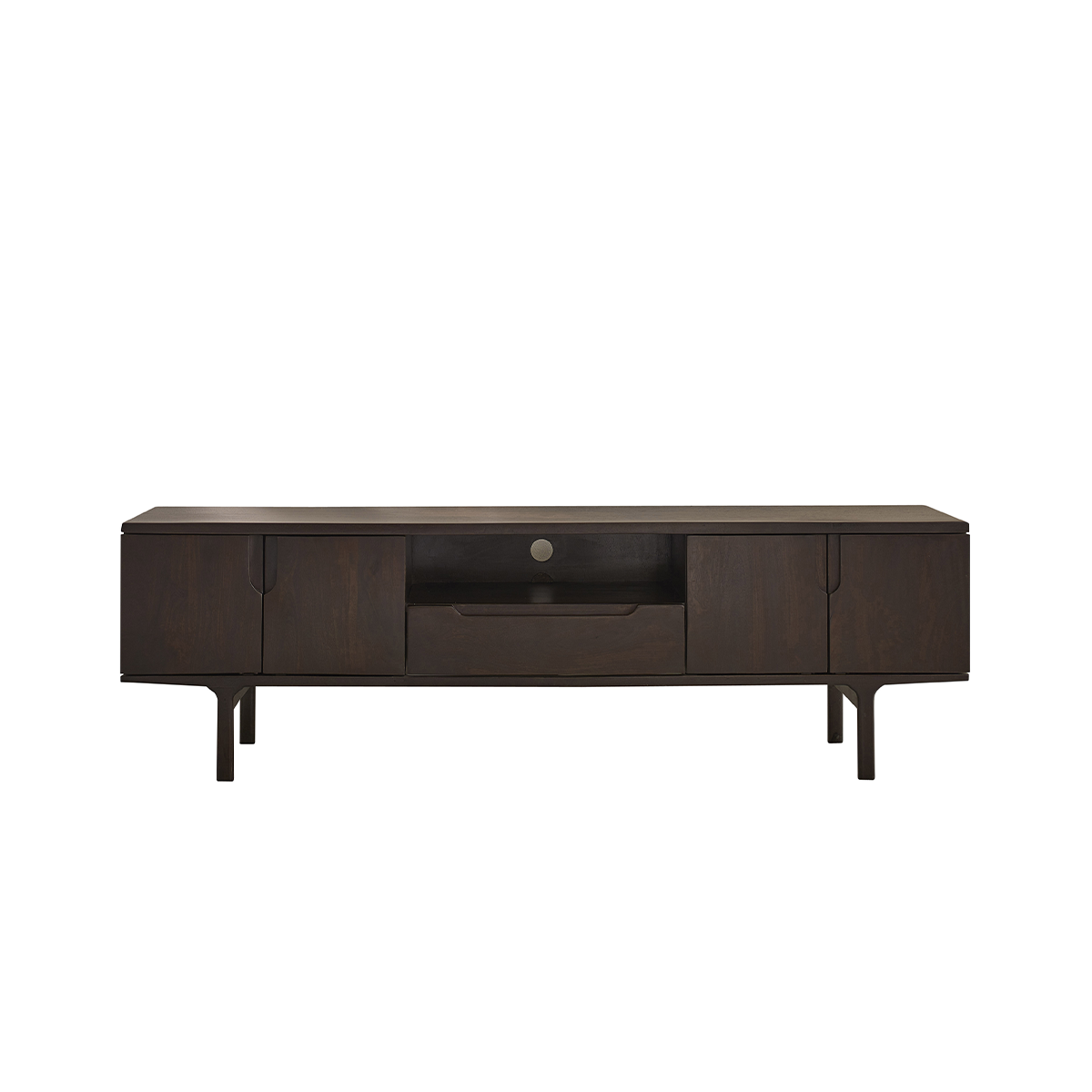 Meuble TV en manguier massif 4 portes, 1 tiroir 180 cm LAZARE couleur unique, BERAH GETAH