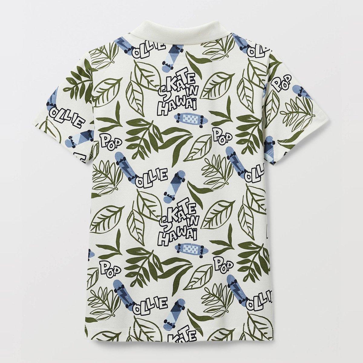 Polo manches courtes imprimé en coton BIO GOTS naturel, MONOPRIX