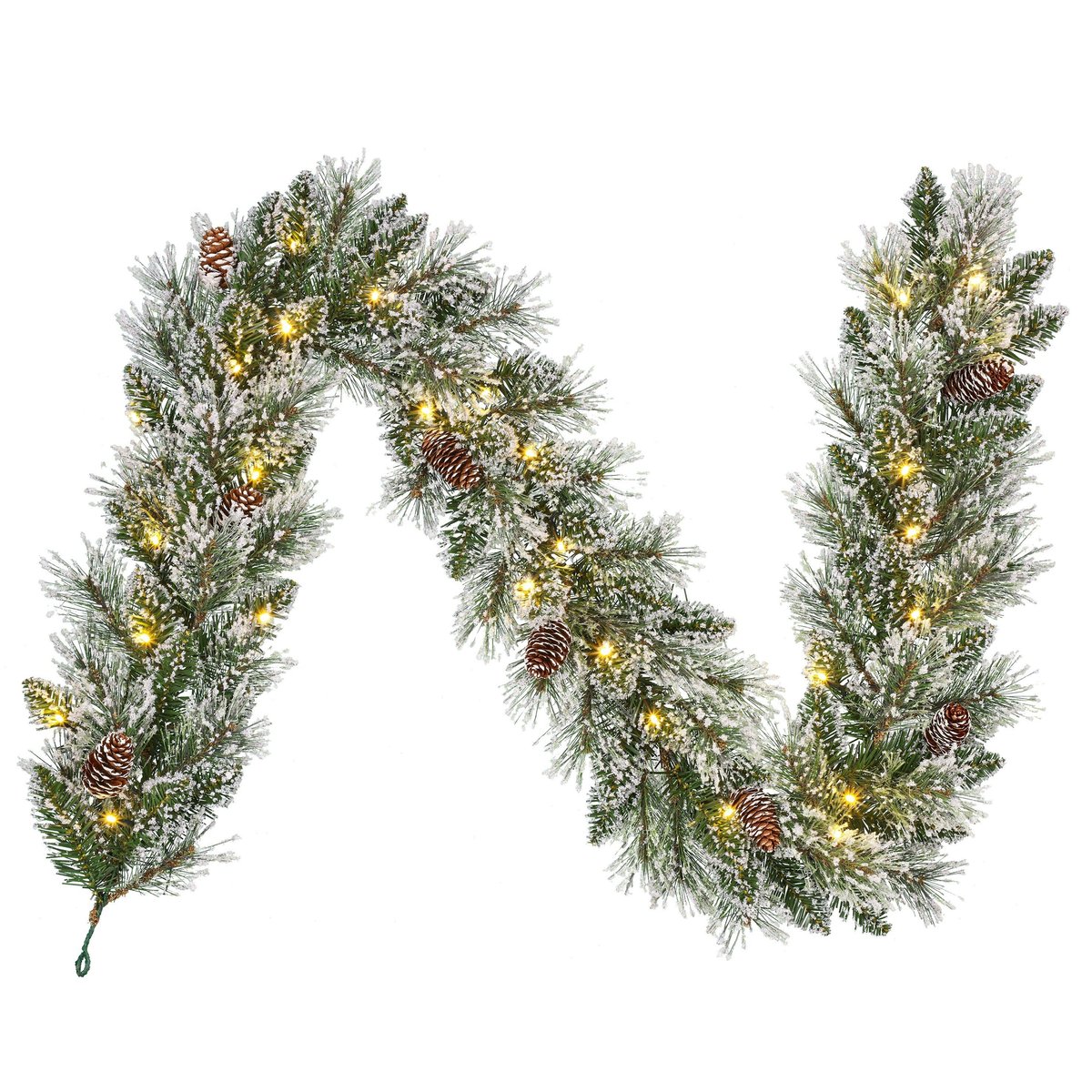Guirlande de Noël enneigée avec LED L180 cm VANDANS vert, BLACK BOX TREES