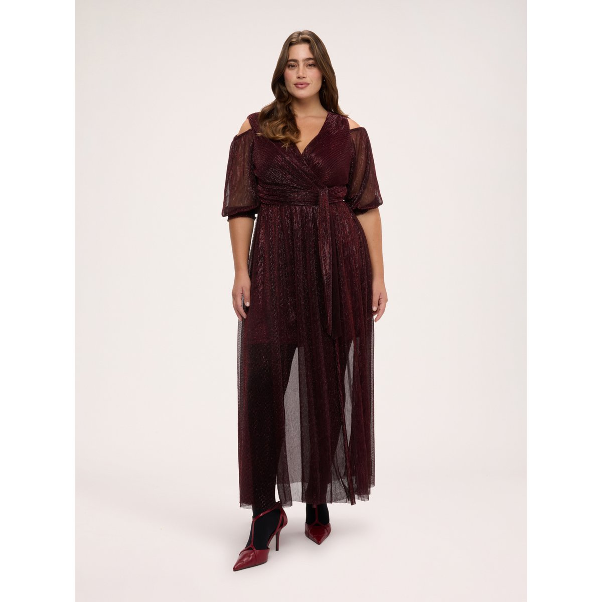 Robe longue avec découpe burgundy, FIORELLA RUBINO
