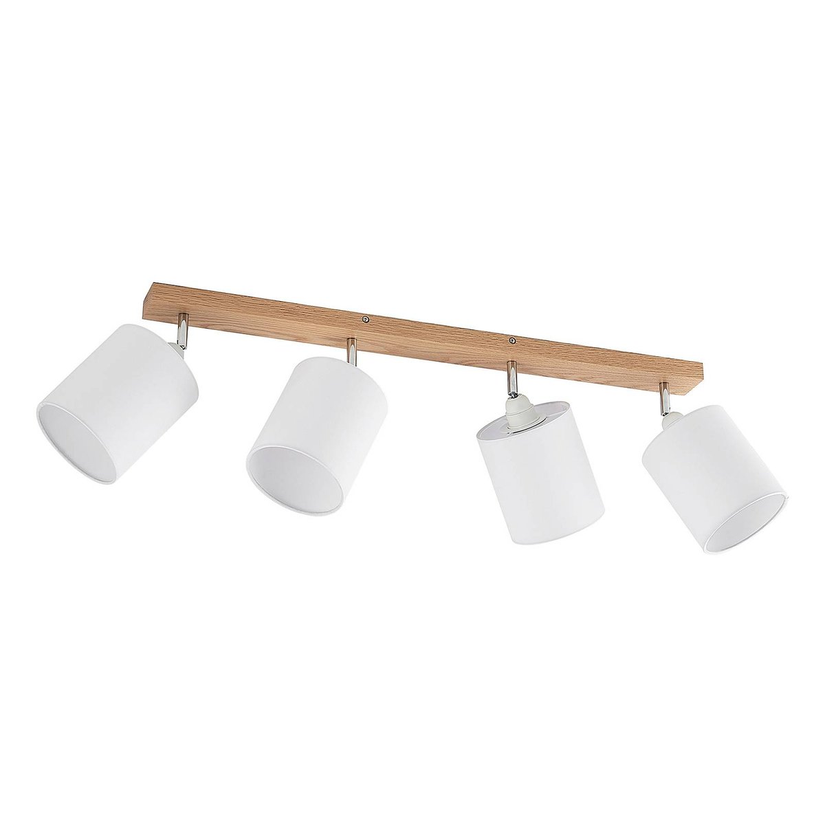 Spot en bois scandinave, Imarin bois clair, blanc, LINDBY