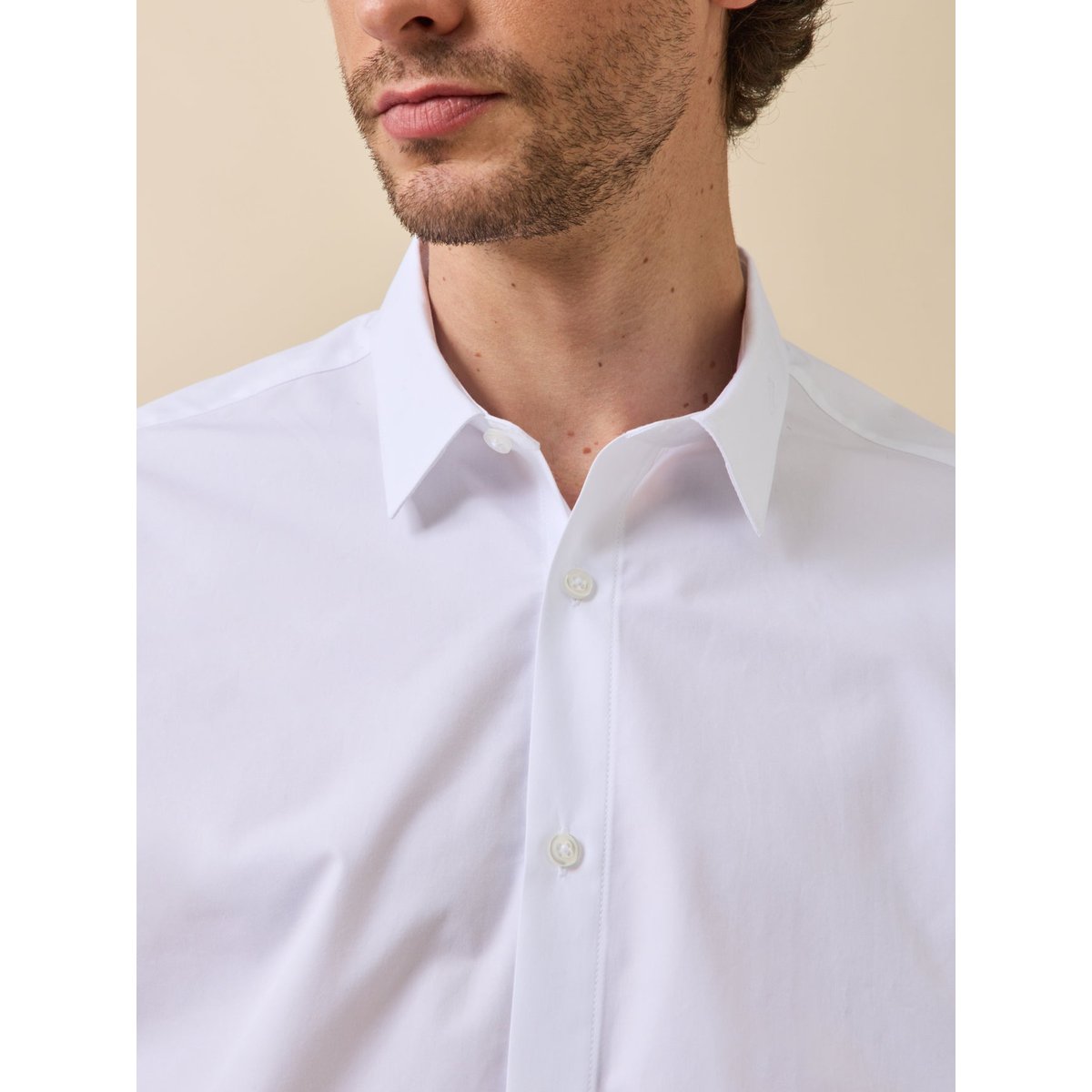 Chemise popeline unie coupe ajustée blanc, CYRILLUS