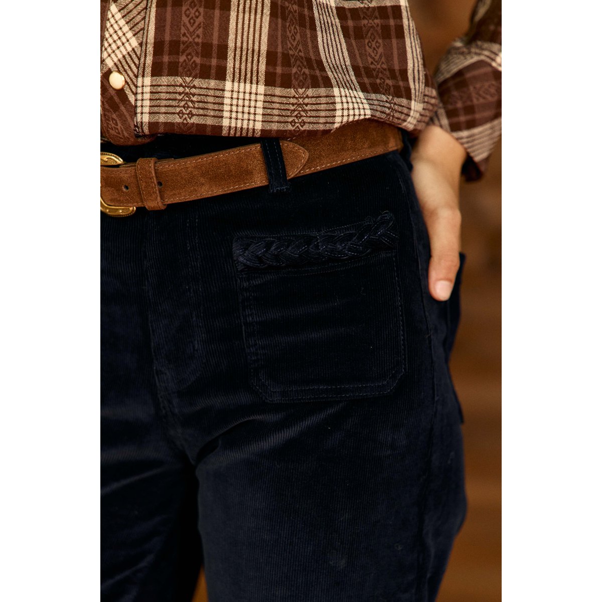 PANTALON uni ATLANTYO 25-marine, LA PETITE ETOILE