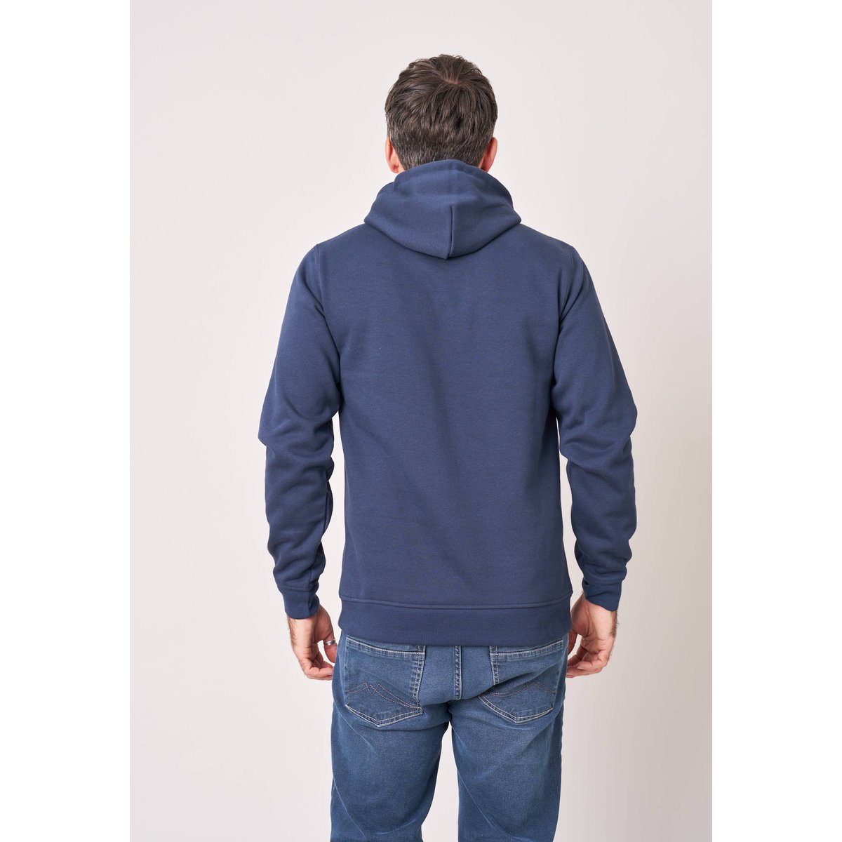 Sweat homme en molleton uni MUSKY navy, DEELUXE