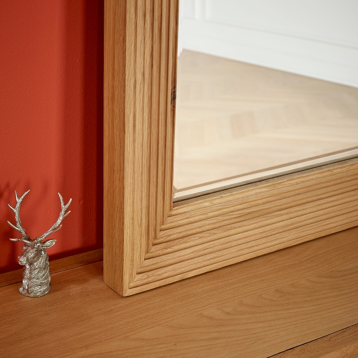 Miroir 150x100 cadre en chêne QUINCY beige, ROBIN DES BOIS