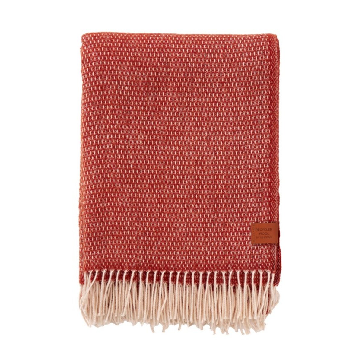 Plaid laine mérinos doux  HUGO rouge, KLIPPAN