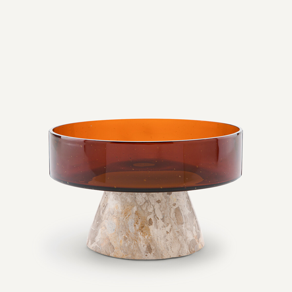 Trapani Glass and Marble Dish brown marble, AM.PM