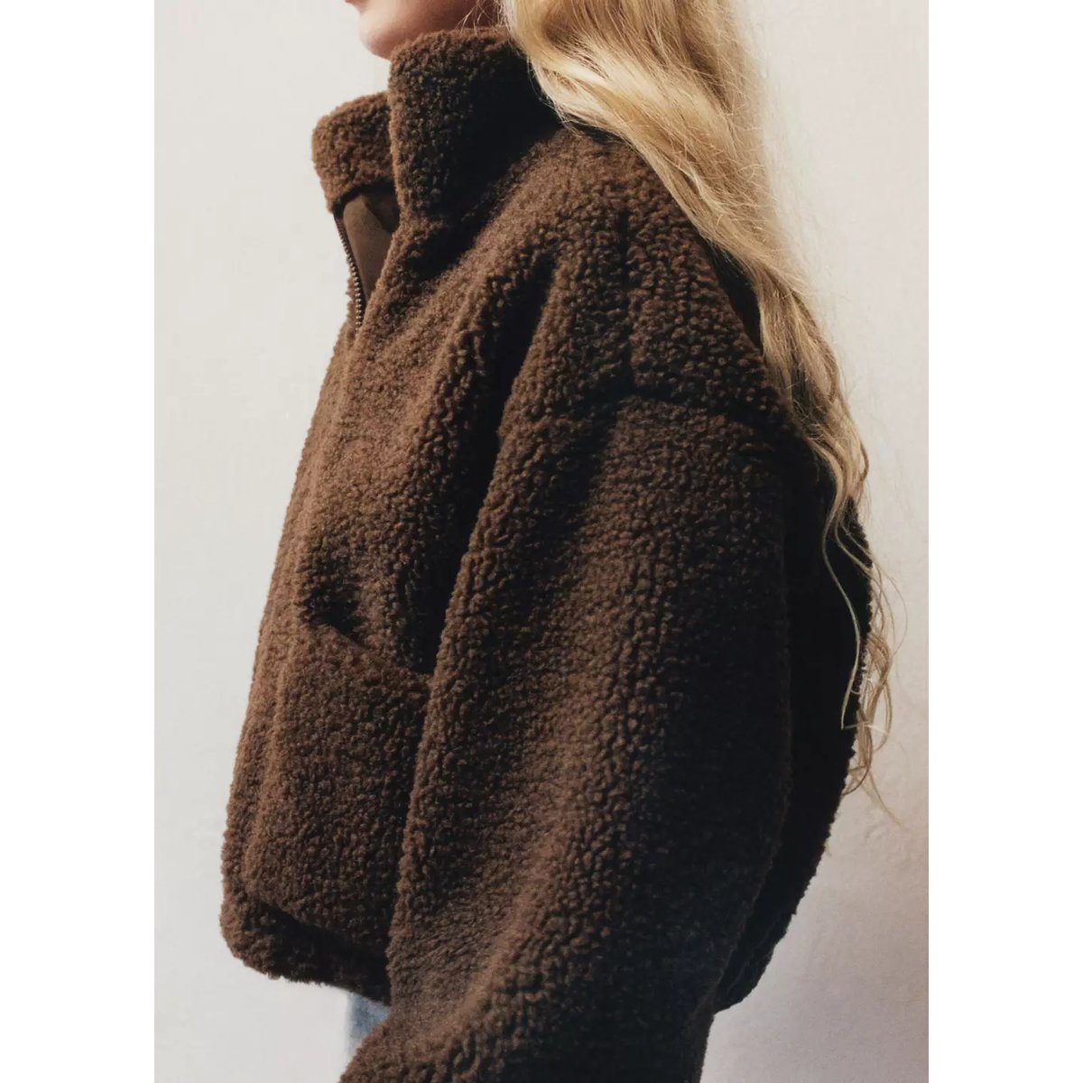 Manteau imitation mouton chocolat, MANGO KIDS