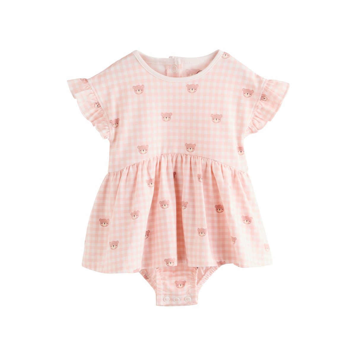 Lot de 3 grenouillères en jersey ours rose brodé, NEXT