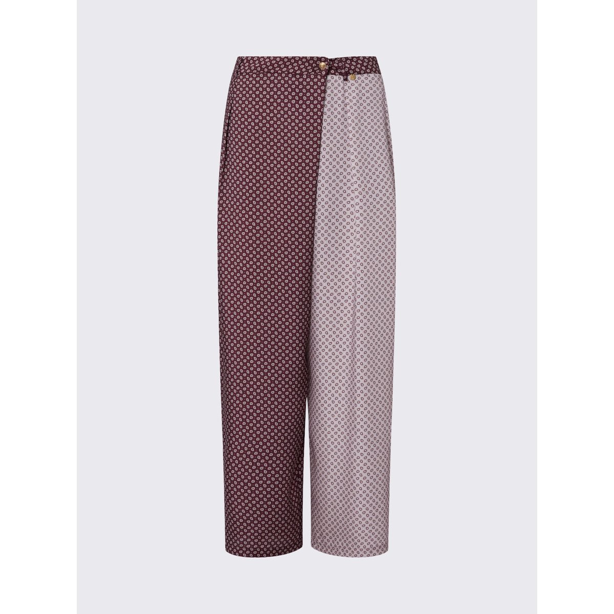 Pantalon bicolore en sergé aubergine, LIU JO