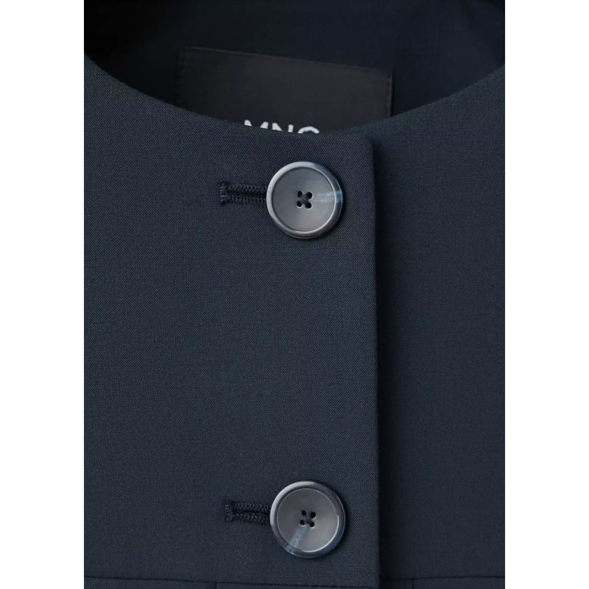 Veste droite avec poches à rabat bleu marine, MANGO