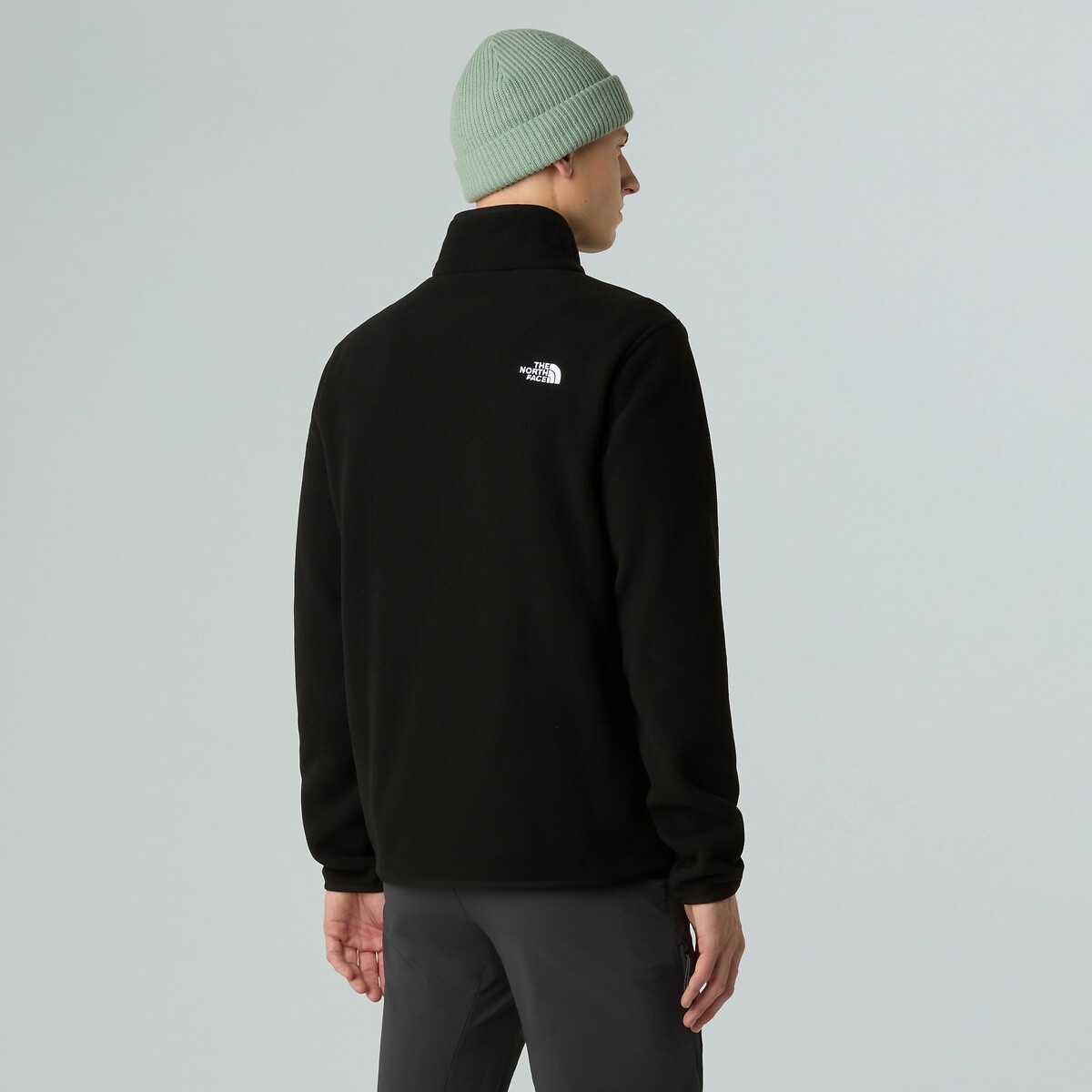 Half Zip-Up Fleece Sweatshirt with High Neck and Logo black, THE NORTH FACE