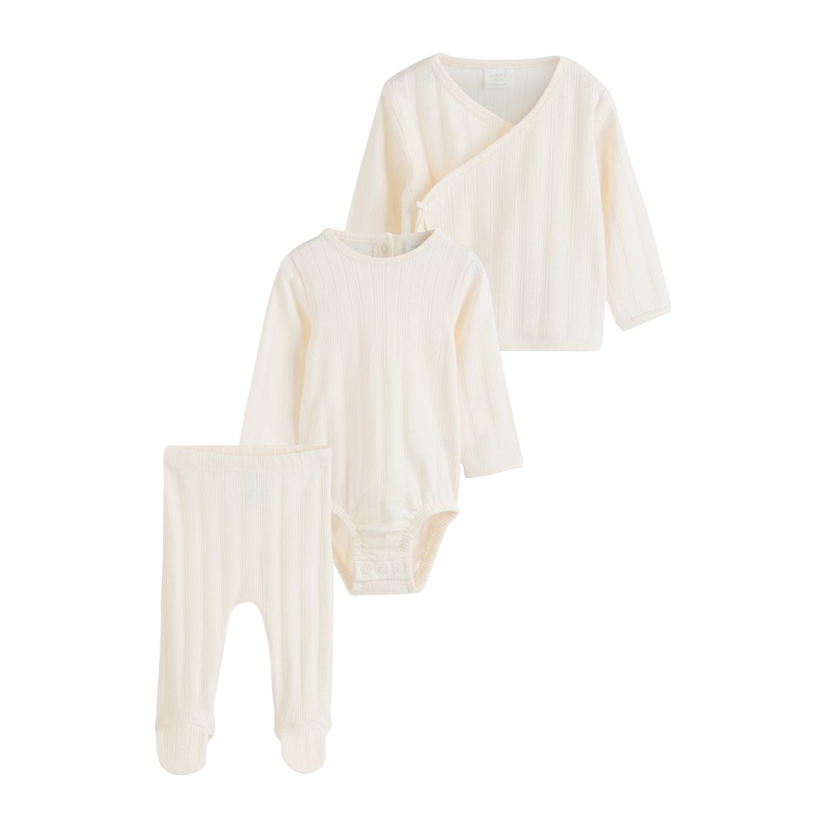 Body, legging et cardigan bébé, 3 pièces ajouré écru, NEXT