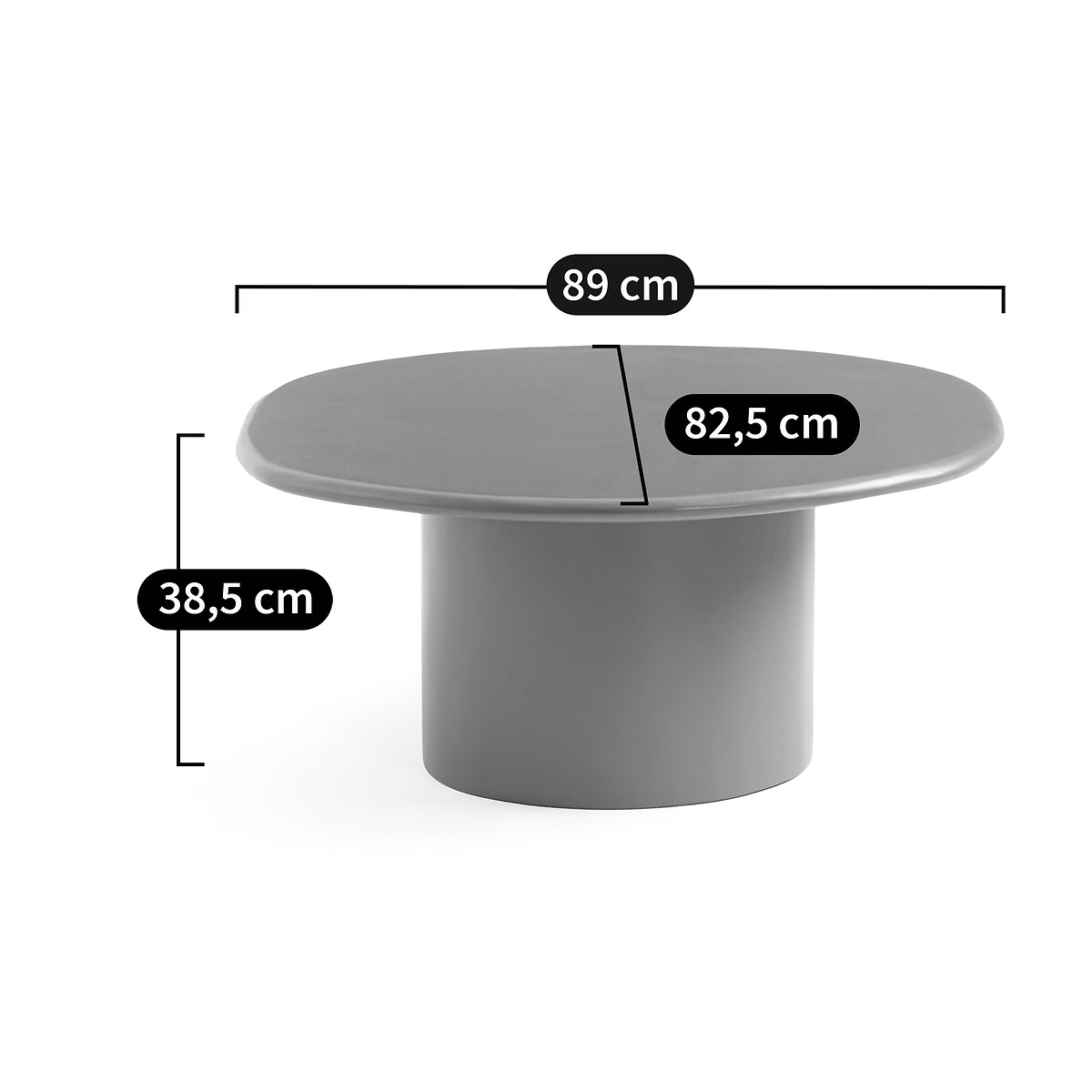 Oreus Coffee Table in Solid Acacia, Height 38.5cm black, AM.PM