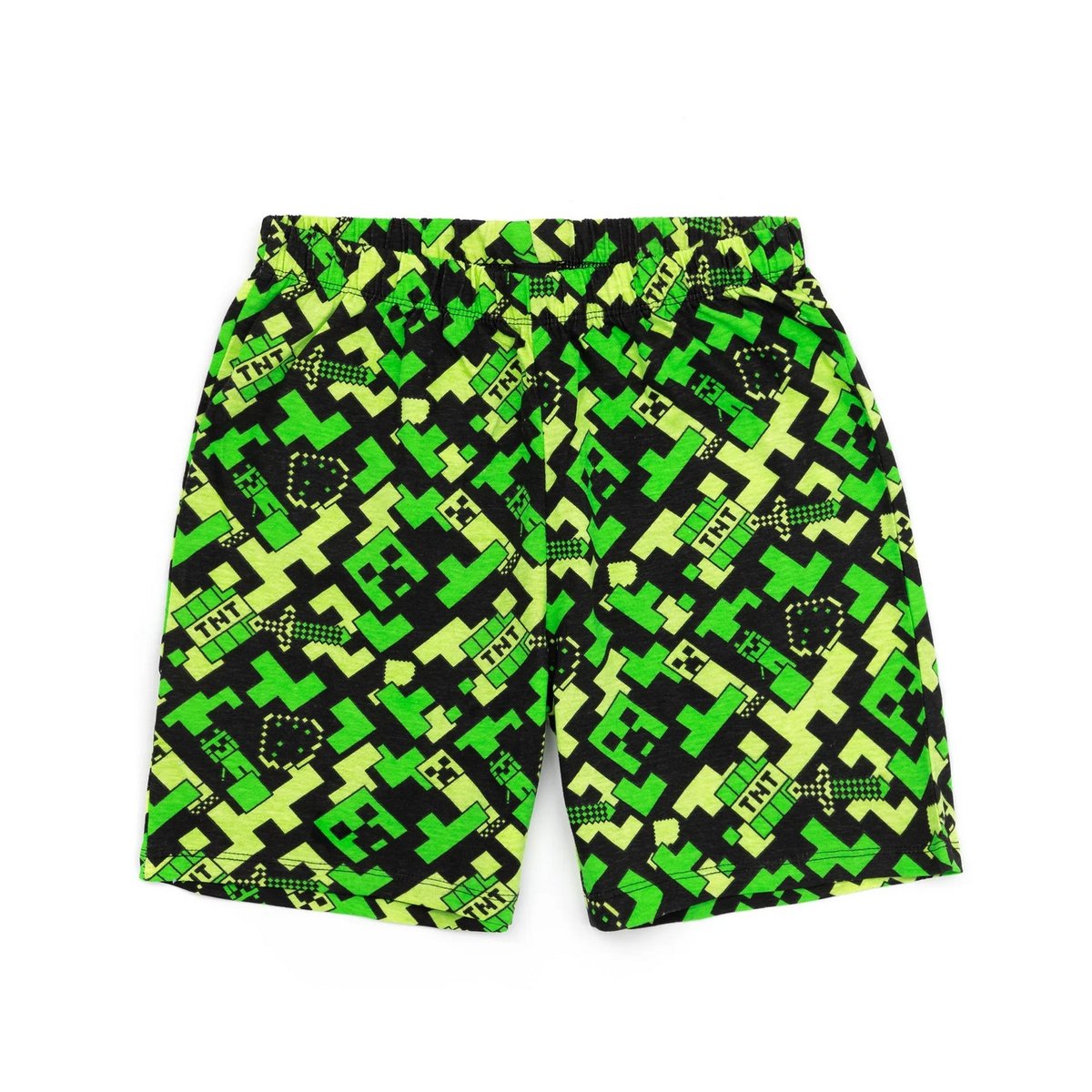 Ensemble de pyjama long noir / vert, MINECRAFT