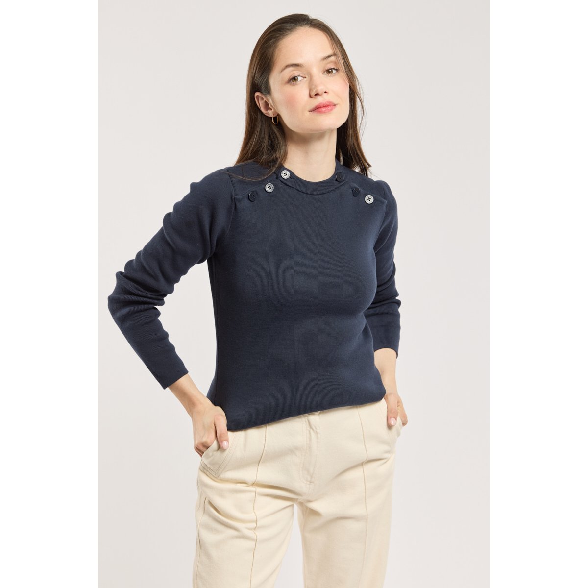 Pull marin double boutonnage - coton seal, ARMOR-LUX