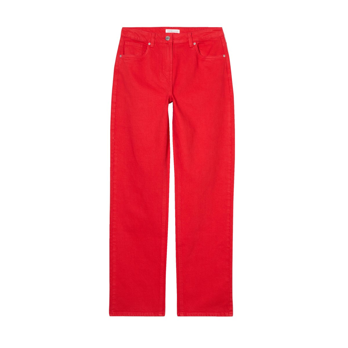 Jeans droit 5 poches rouge, CACHE CACHE