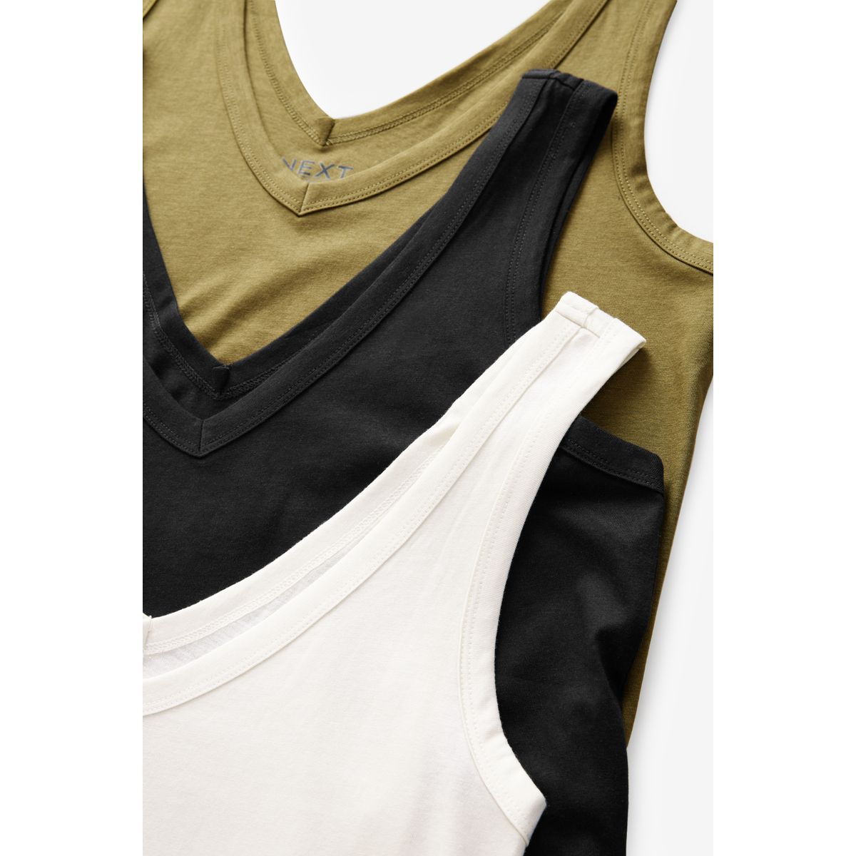 Débardeur ample en modal, lot de 3 blanc/noir/gris marl, NEXT