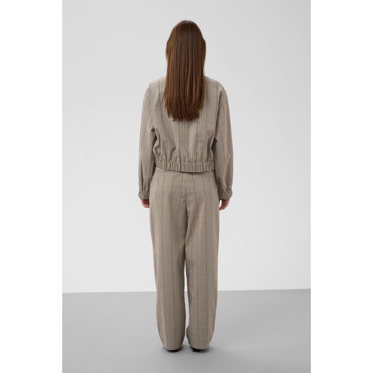 Pantalon Casual beige nightsky brown check, SOAKED IN LUXURY