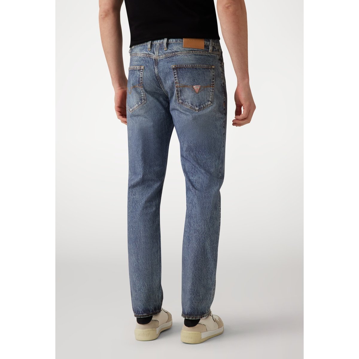 Jean Slim Imprimé Angels bleu, GUESS