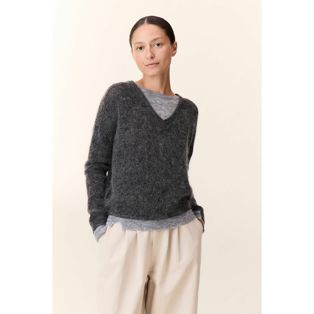 Millipe Crew Neck Jumper grey, LEON & HARPER