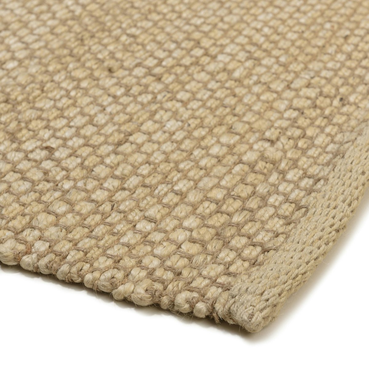 Tapis rectangulaire 160 x 230 cm jute et coton couleur sable ecru, PIER IMPORT