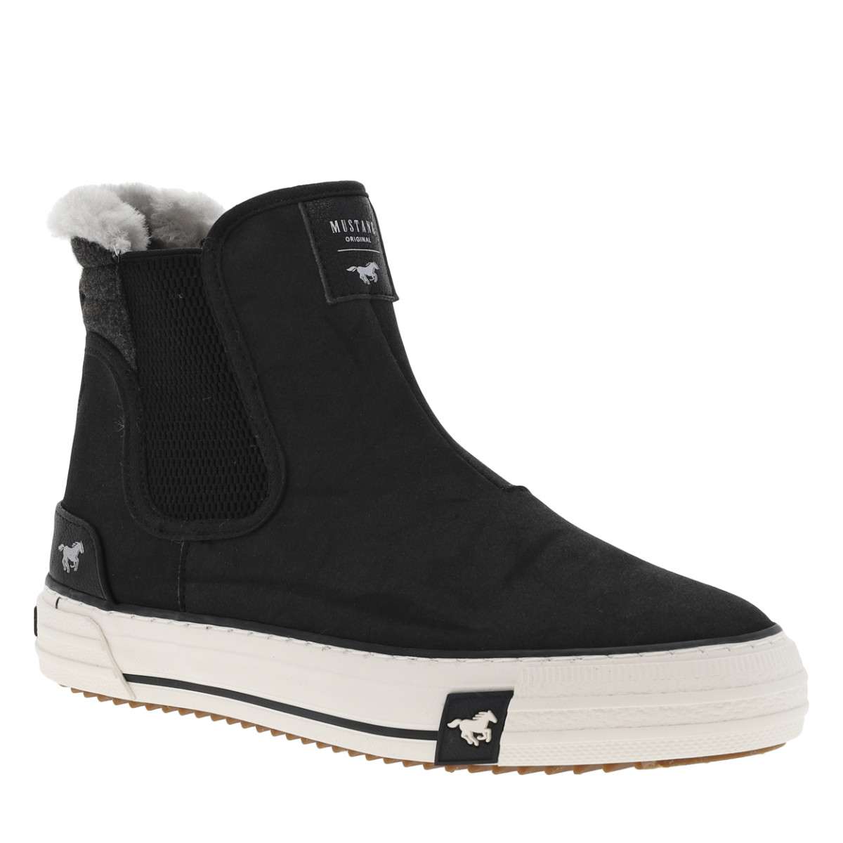 Boots talon plat noir, MUSTANG