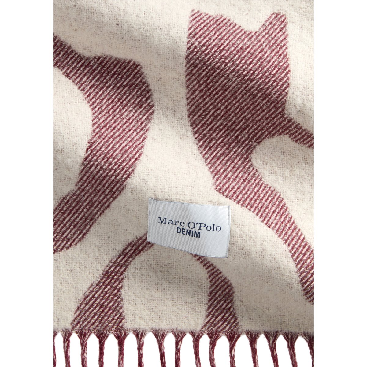 Écharpe en mélange de laine vierge et de laine d'alpaga beige, MARC O’POLO DENIM