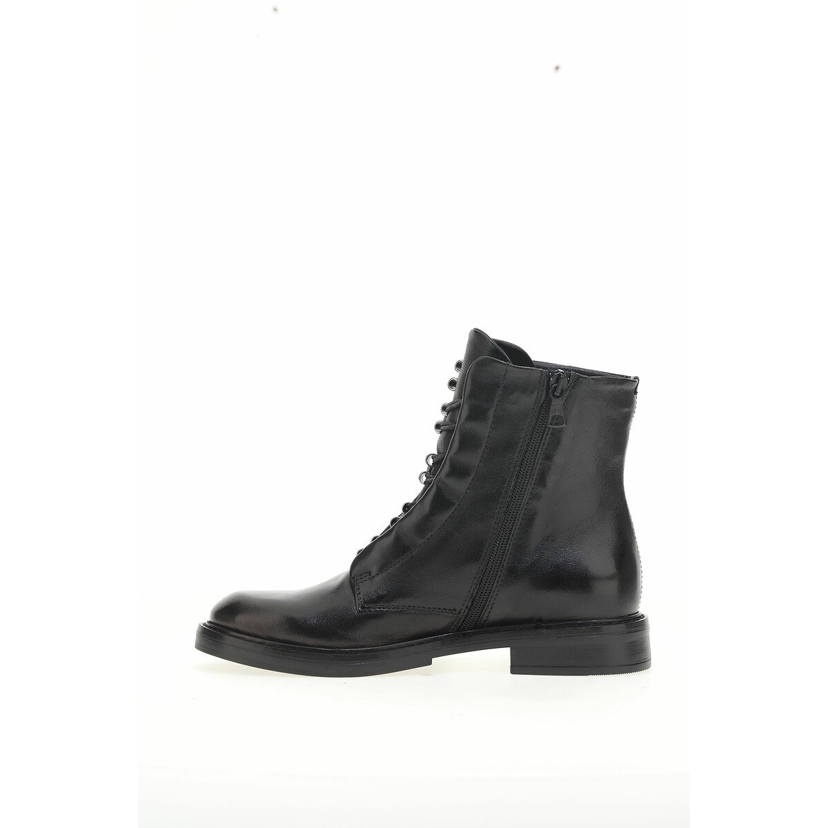 Bottines en cuir, lacets cachés noir, MJUS